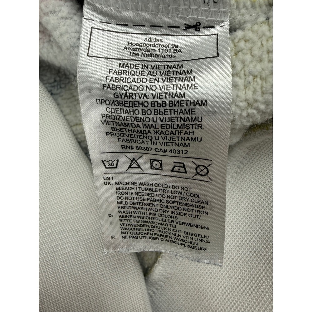 Streetwear Graphic Hoodie Cotton Blend Colorblock Trefoil Med Adidas - Picture 10 of 11